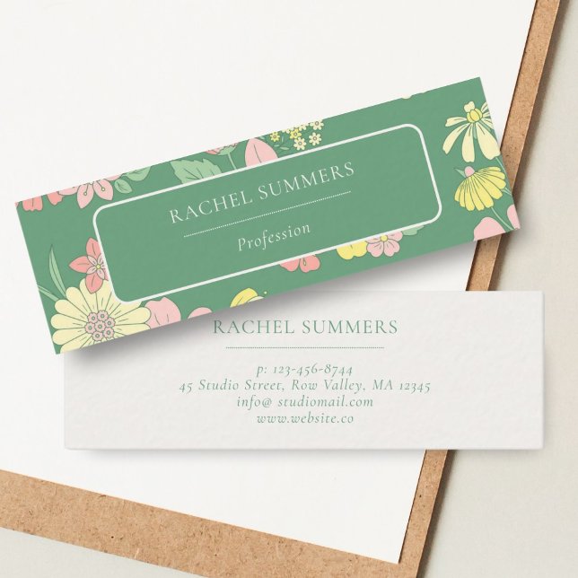 Modern Boho Floral Colourful  Mini Business Card (Creator Uploaded)