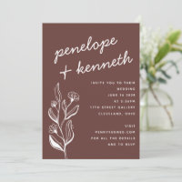Modern Boho Floral Earthy Fall Brown Wedding