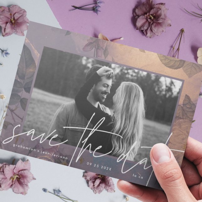Modern Boho Floral Fantasy Light Purple Save The Date (Creator Uploaded)