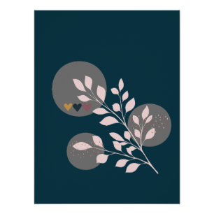 Modern Boho Floral Glossy Poster