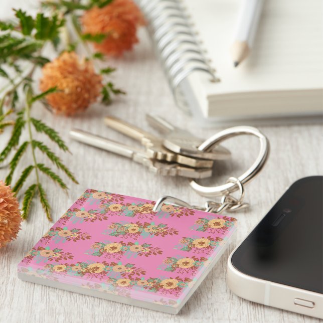  Modern Boho Floral Home Decor Key Ring (Front Right)