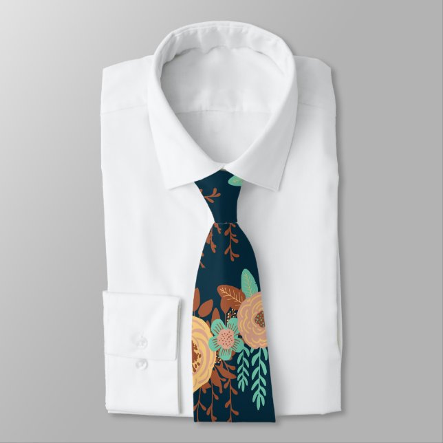 Modern Boho Floral Home Decor Tie (Tied)