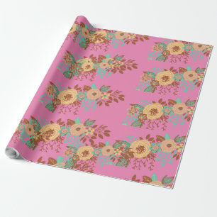 Modern Boho Floral Home Decor Wrapping Paper