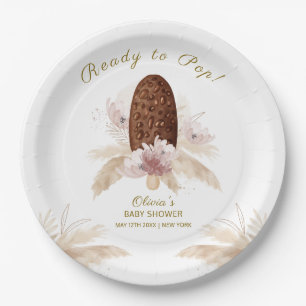 Modern Boho Floral Ice Cream Popcicle Baby Shower  Paper Plate