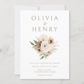 Modern Boho Floral Minimal Wedding Invitation (Front)