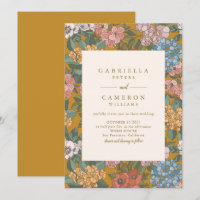 Modern Boho Floral Mustard Yellow Wedding