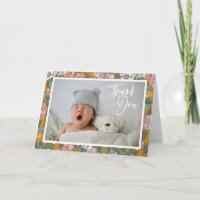 Modern Boho Floral Newborn Photo Baby Shower