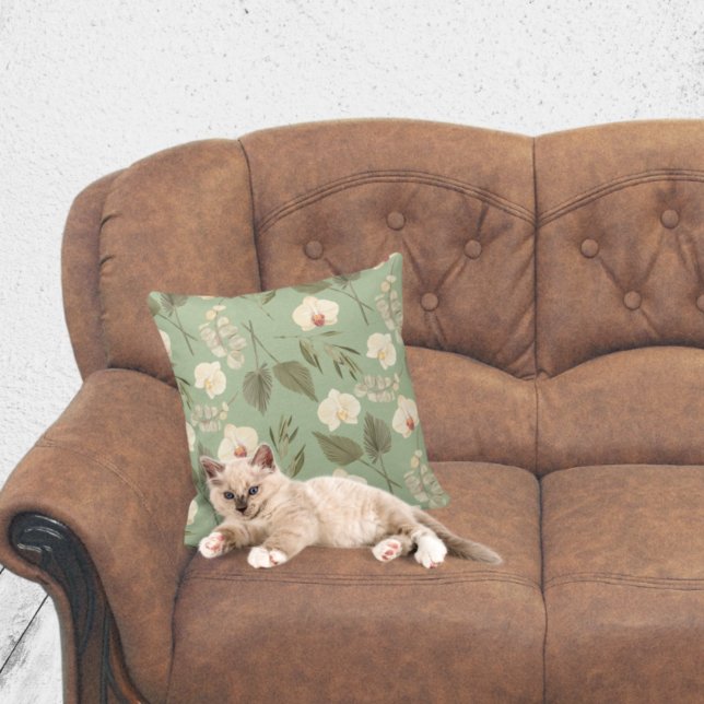 Modern Boho Floral on Sage Cushion (Creator Uploaded)
