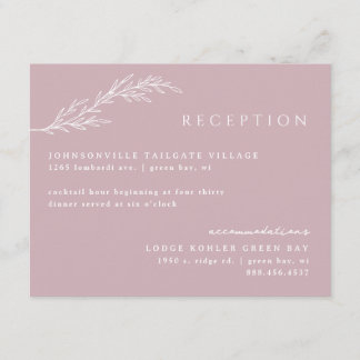 Modern Boho Floral Outline in Blush Pink Enclosure Card