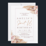 Modern Boho Floral Pampas Grass 16th Birthday Invi Invitation<br><div class="desc">Modern Boho Floral Pampas Grass 16th Birthday Invitation

Rustic but with a modern twist,  bohemian floral 16th birthday invitation featuring two lovely watercolor floral arrangement with pampas grass. This bohemian floral sweet 16 birthday invitation is ideal for someone looking for a simple,  minimalist boho floral inspired invitation.</div>