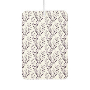 Modern Boho Floral Pattern Plum White Car Air Freshener