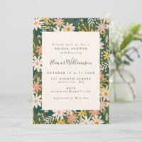 Modern Boho Floral Peach and Green Bridal Shower