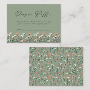 Modern Boho Floral Sage Baby in Bloom Shower Enclosure Card