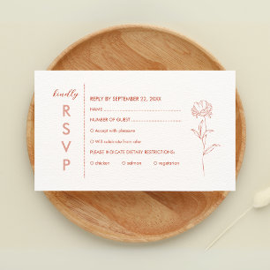 Modern Boho Floral Terracotta Wedding RSVP Enclosure Card
