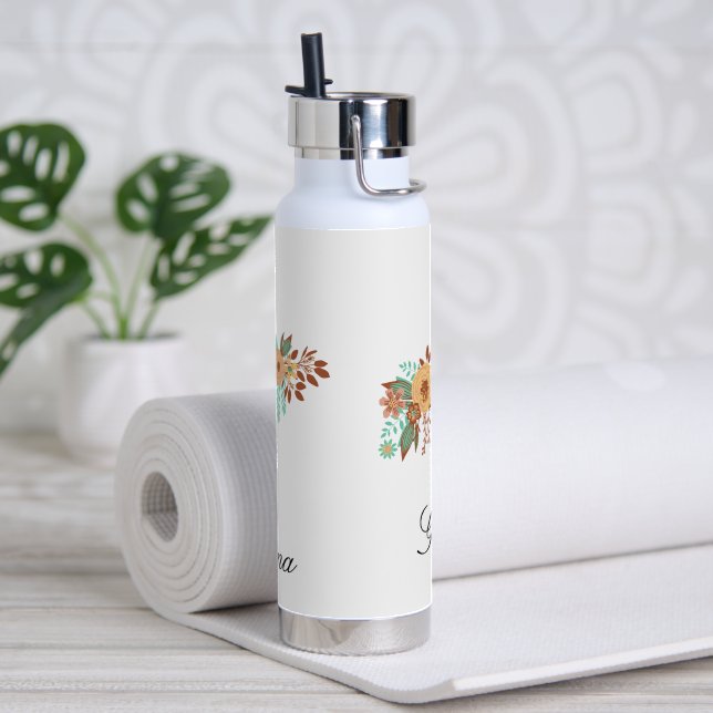  Modern Boho Floral  Water Bottle (Yoga)
