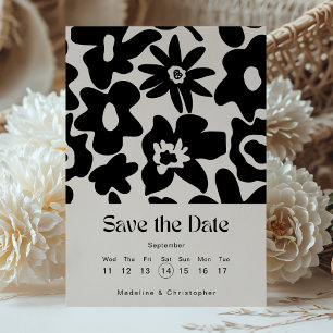 Modern Boho Floral Wedding Calendar Save the Date