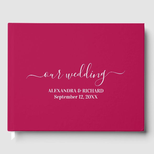 Modern Boho Floral Wedding Guest Book (Front)