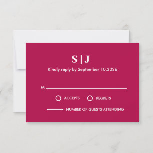 Modern Boho Floral Wedding RSVP Card