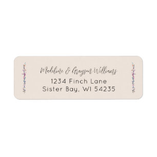 Modern Boho Floral Wildflower Return Address