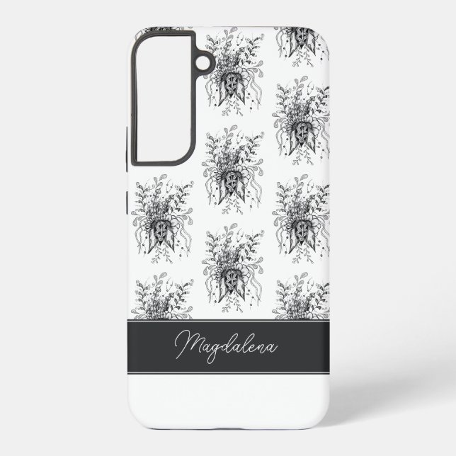 Modern Boho Flower Zen Doodle - Samsung Galaxy S22+ Case (Back)