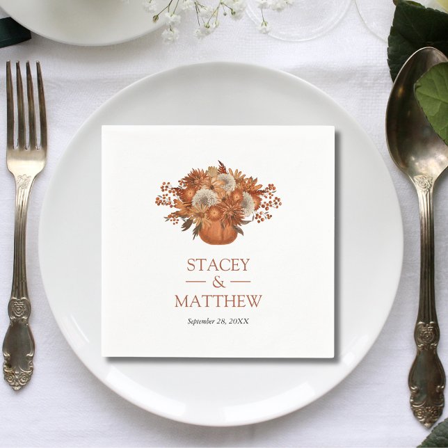  Modern Boho Flowers with Pot Terracotta Wedding Napkin (Modern boho flowers with pot terracotta wedding napkins add earthy artistic charm to receptions.)