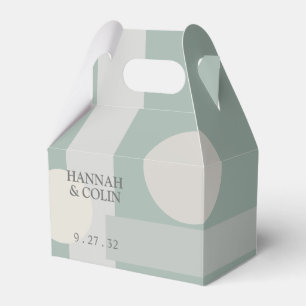 Modern Boho Geometric Abstract Green Grey Taupe Favour Box