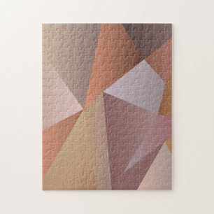 Modern Boho Geometrical Shapes Ombre Jigsaw Puzzle