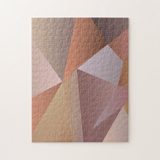 Modern Boho Geometrical Shapes Ombre Jigsaw Puzzle (Vertical)