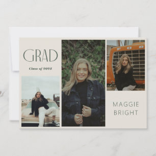 Modern boho graduate multi photo open house invitation