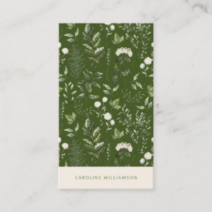 Modern Boho Green Plants Botanical Greenery Business Card