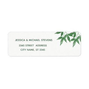 Modern boho Greenery leaves watercolor wedding
