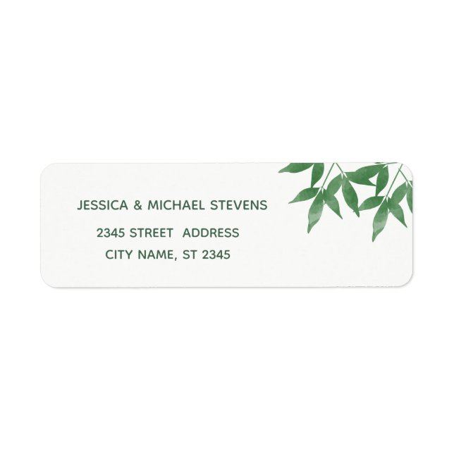 Modern boho  Greenery leaves watercolor wedding (Front)