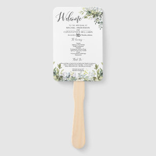 Modern Boho Greenery Wedding Program Fan