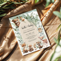 Modern Boho Greenery Woodland Animals Baby Shower