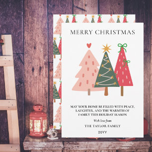 Modern Boho Hand Drawn Whimsical Holiday Card