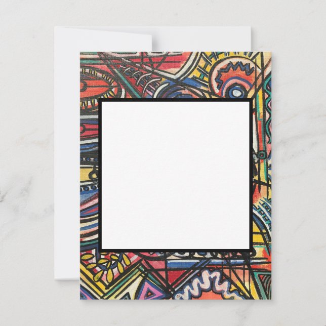 Modern Boho-Hand Painted Abstract Art Card (Front)