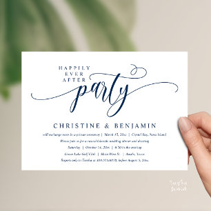 Modern Boho Happily Ever After Reception Party Invitation