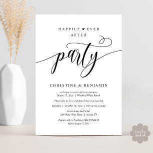 Modern Boho Happily Ever After Reception Party Invitation