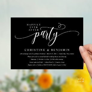 Modern Boho Happily Ever After Reception Party Invitation