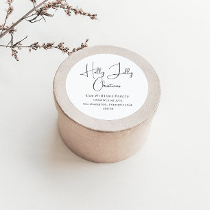 Modern Boho Holly Jolly Christmas Envelope Seals