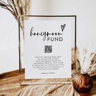Modern Boho Honeymoon Fund QR Wishing Well Sign