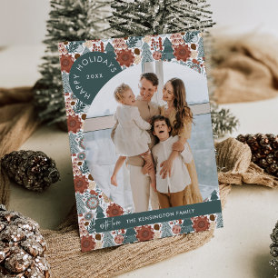 Modern Boho Hygge Christmas Photo Holiday Card