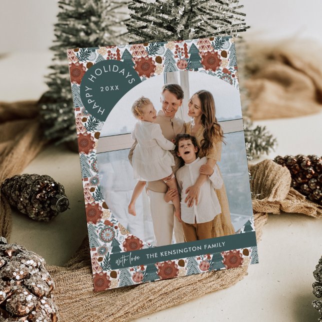 Modern Boho Hygge Christmas Photo Holiday Card (Creator Uploaded)