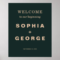 Modern Boho Jewel Earth Tone Wedding Welcome Sign