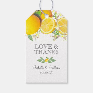 Modern Boho Lemon Summer Wedding Thank You Gift Tags