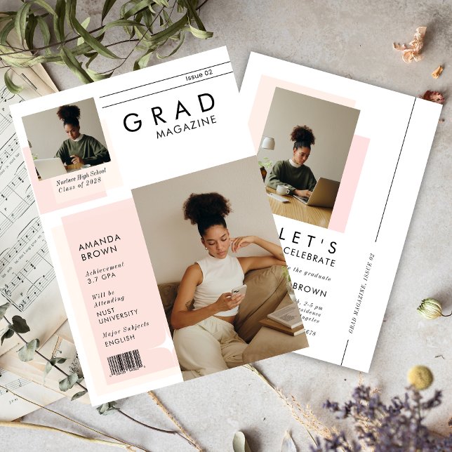 Modern Boho Magazine graduation announcement  (Creator Uploaded)