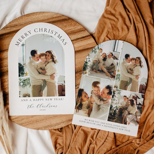 Modern Boho Merry Christmas & Happy New Year Arch Invitation (Creator Uploaded)