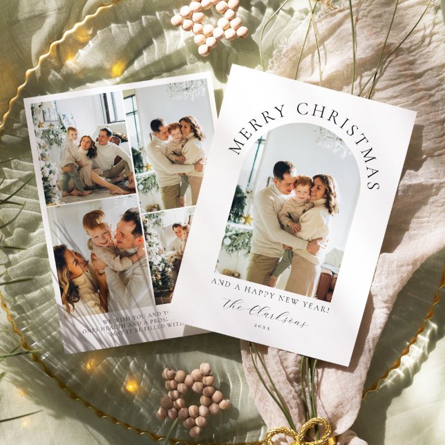 Modern Boho Merry Christmas & Happy New Year Invitation (Creator Uploaded)