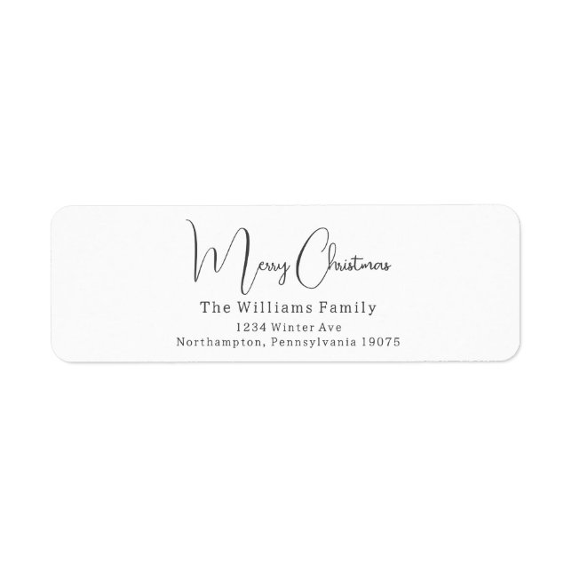 Modern Boho Merry Christmas Return Address (Front)