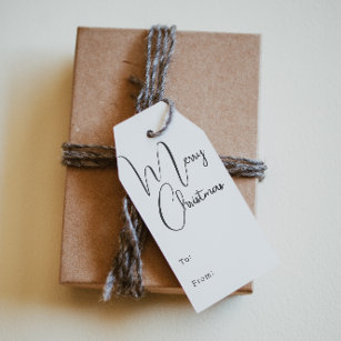 Modern Boho Merry Christmas To and From Gift Tags